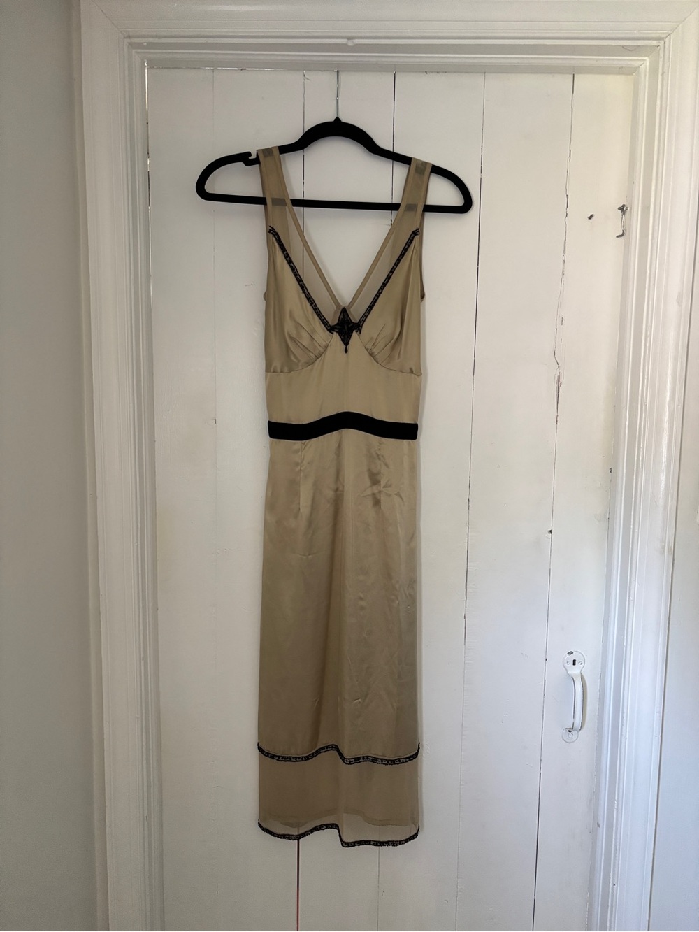 Plenty 100% Silk Beaded Trim Dress Size 6